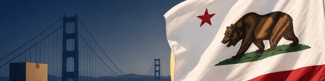 California state flag with relocation and tax savings theme