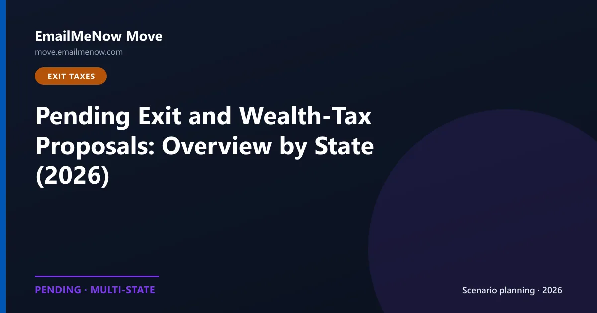 Overview of pending exit and wealth-tax proposals across high-tax states