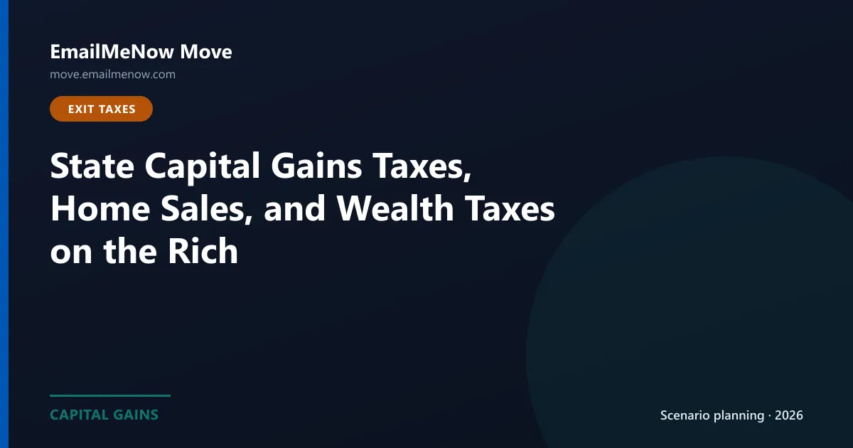 State flags with capital gains and wealth tax planning theme