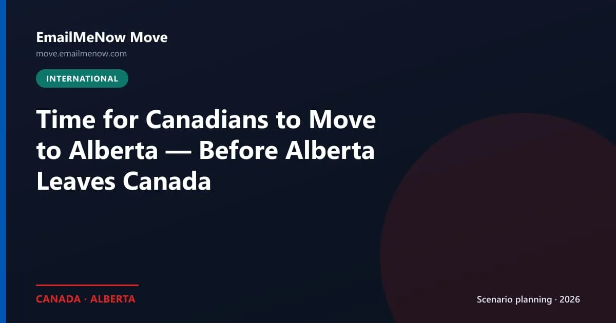 Map graphic showing Canadians relocating to Alberta before a hypothetical separation from Canada