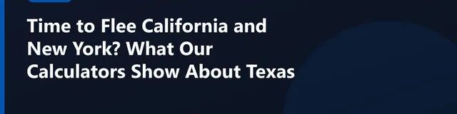 California and New York flags with Texas relocation savings theme